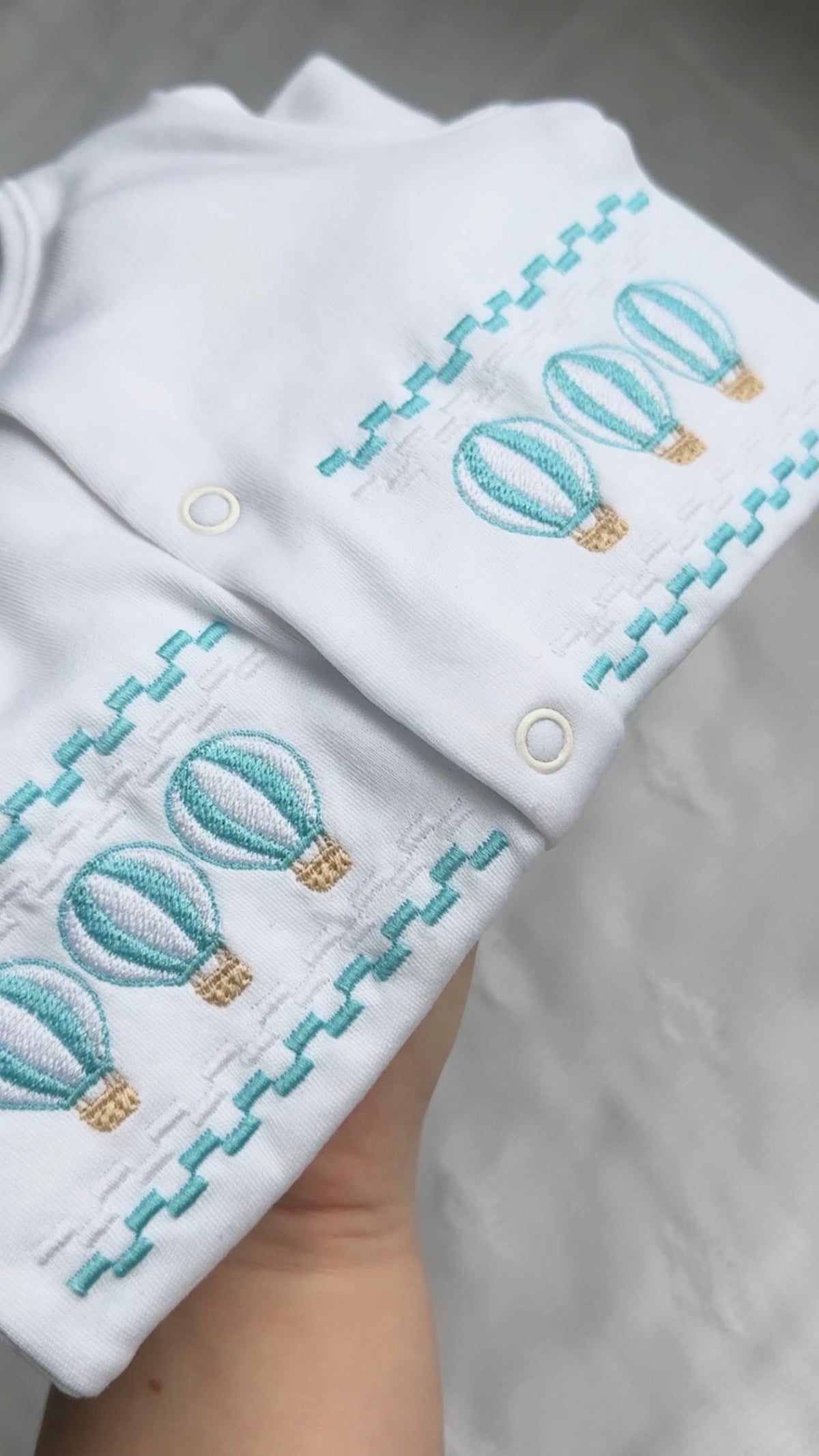 Hot Air Balloon Faux Smocked Personalised Newborn Set