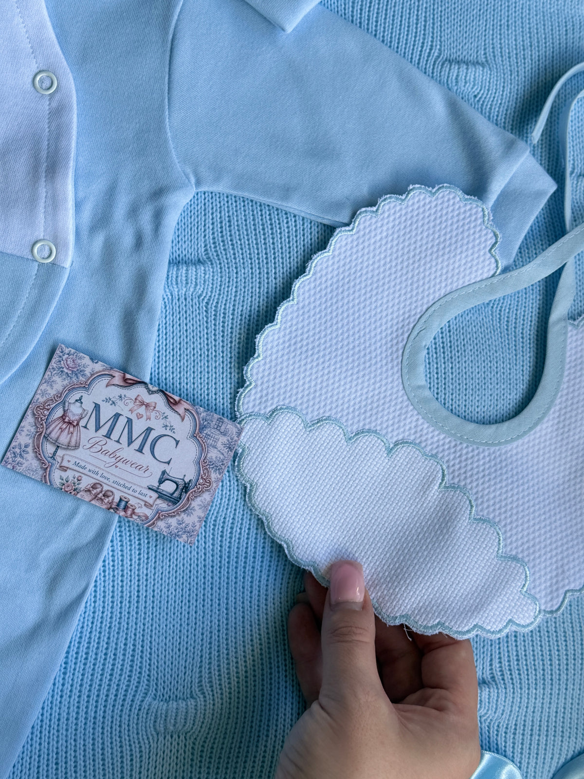 Baby Blue 4 Piece Personalised Newborn Set | Hospital & Coming Home Outfit