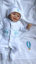 Hot Air Balloon Faux Smocked Personalised Newborn Set