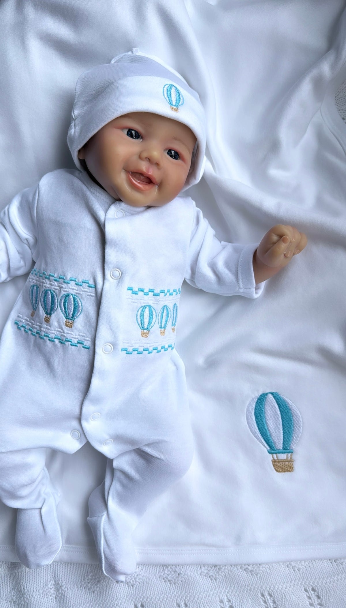 Hot Air Balloon Faux Smocked Personalised Newborn Set