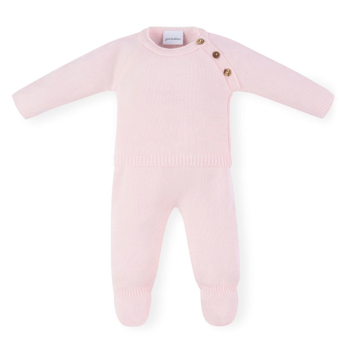 Baby Knitted 2 Piece Outfit - Baby Pink