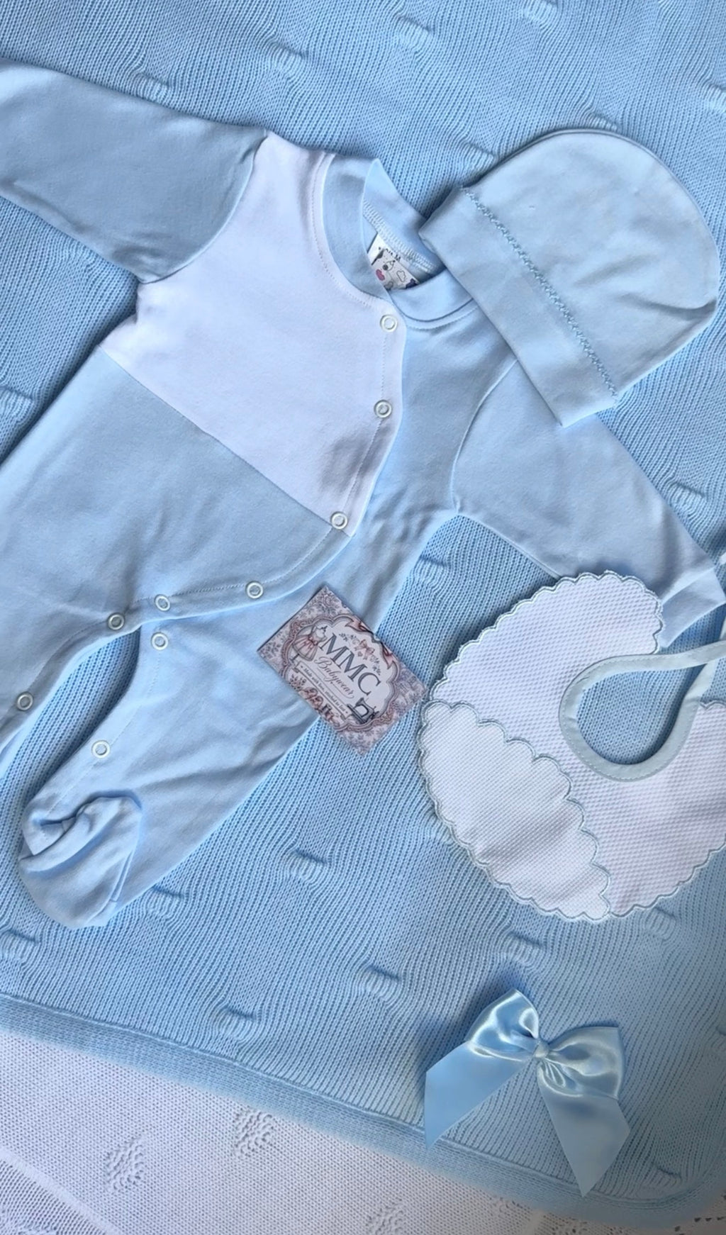 Baby Blue 4 Piece Personalised Newborn Set | Hospital & Coming Home Outfit