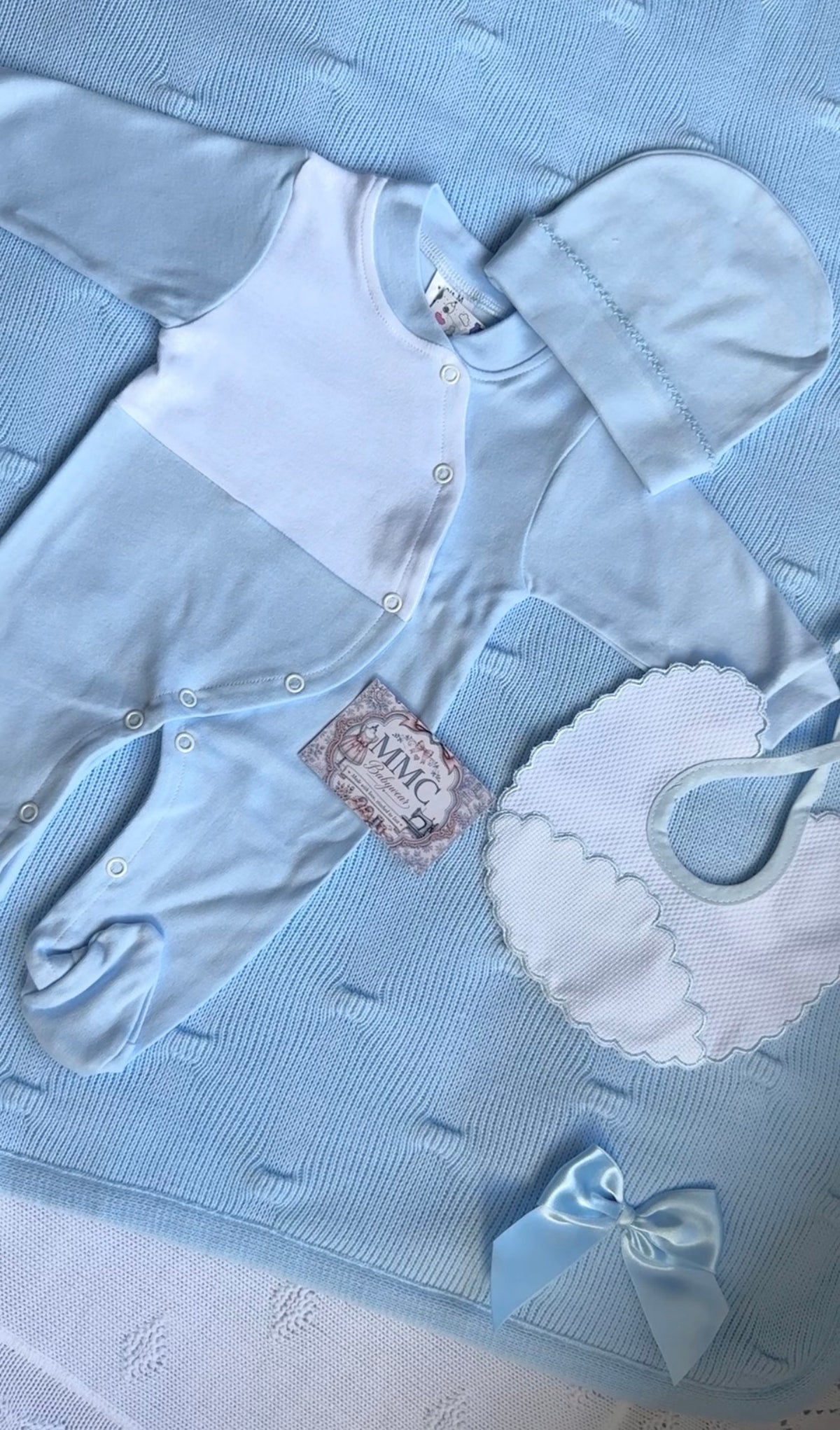 Baby Blue 4 Piece Personalised Newborn Set | Hospital & Coming Home Outfit