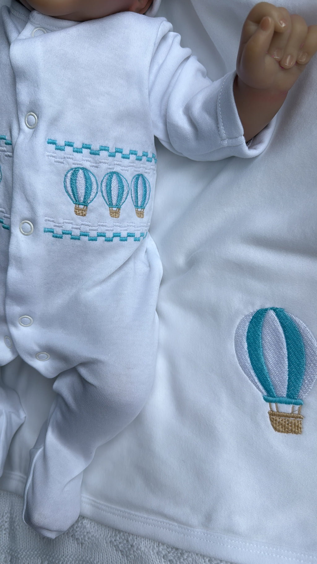 Hot Air Balloon Faux Smocked Personalised Newborn Set