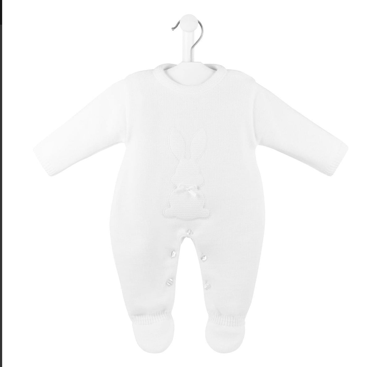 Knitted Bunny Onesie - White