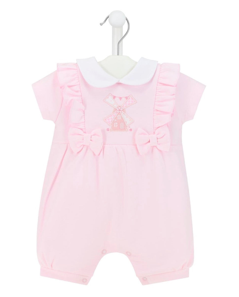 Baby Girl Windmill Romper - Pink
