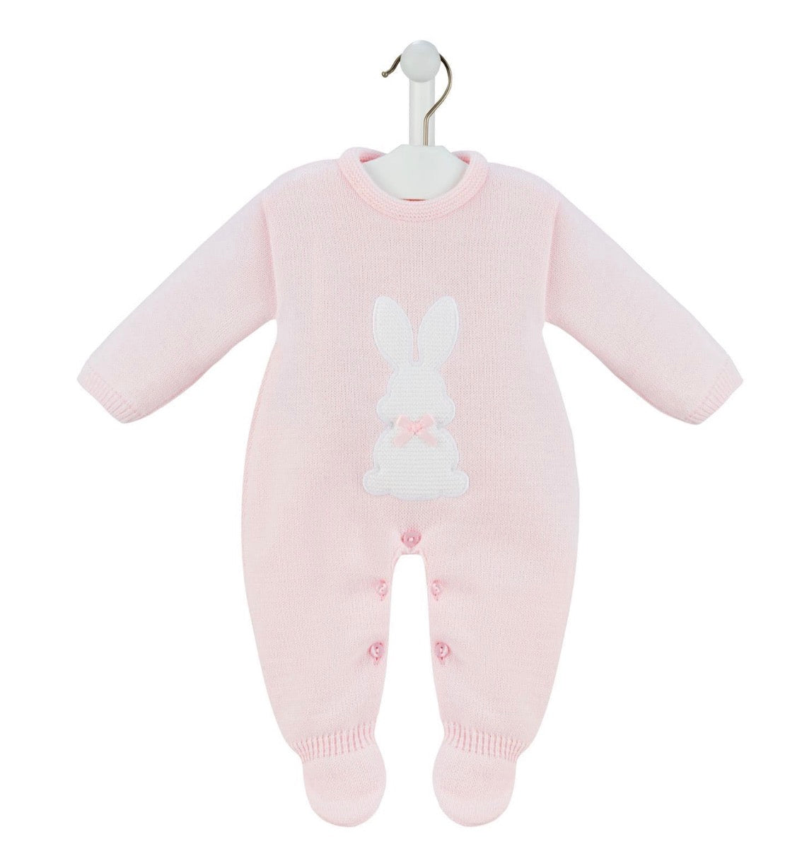 Knitted Bunny Onesie - Pink