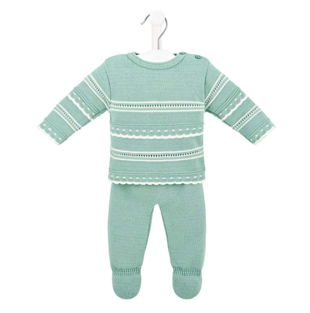 Baby Boys Knitted 2 Piece - Sage Green