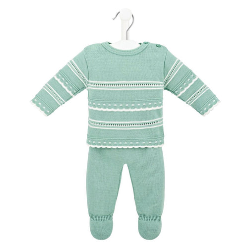 Baby Boys Knitted 2 Piece - Sage Green
