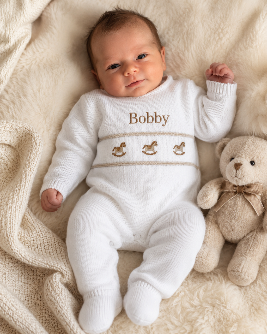 Rocking Horse Onesie - White
