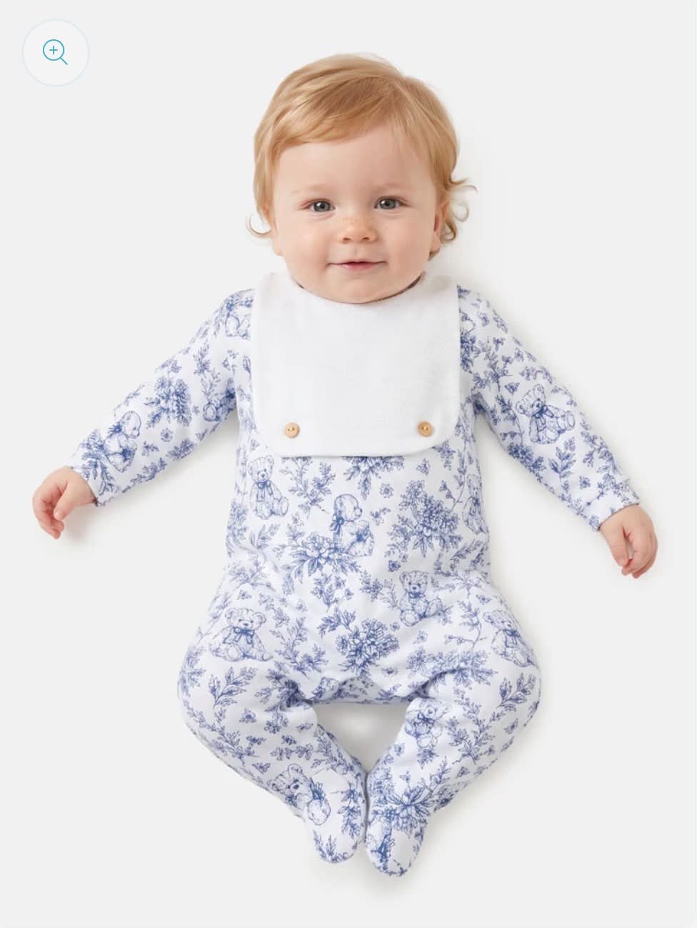 Baby Grow with Attached Bib - Teddy Collection
