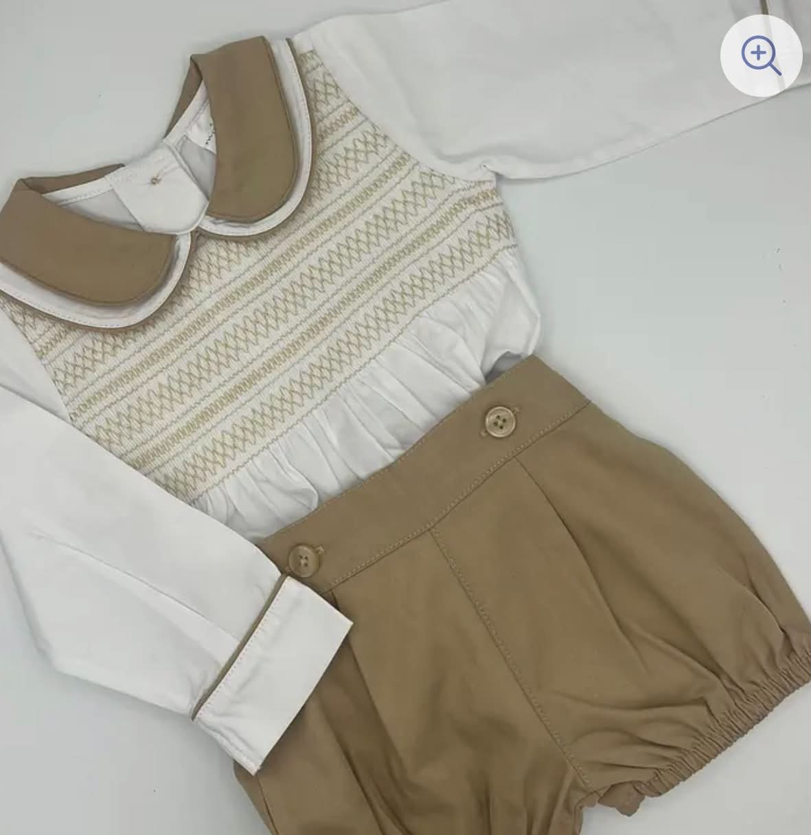 Boys Camel Smock Set