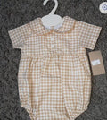 Cream Check Romper