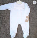 White Velour with Bib + Button Detail