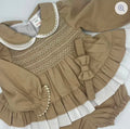 Camel Smocked Dress Set