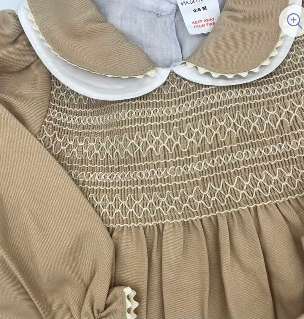 Camel Smocked Dress Set