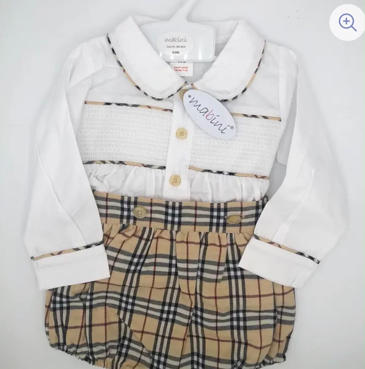 Cream Check Smock Shirt