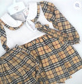 Cream Check Smock Dress