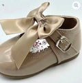 Kylie Satin Bow Shoes - Camel