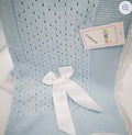 Crochet Lace and Ribbon Shawl - Blue