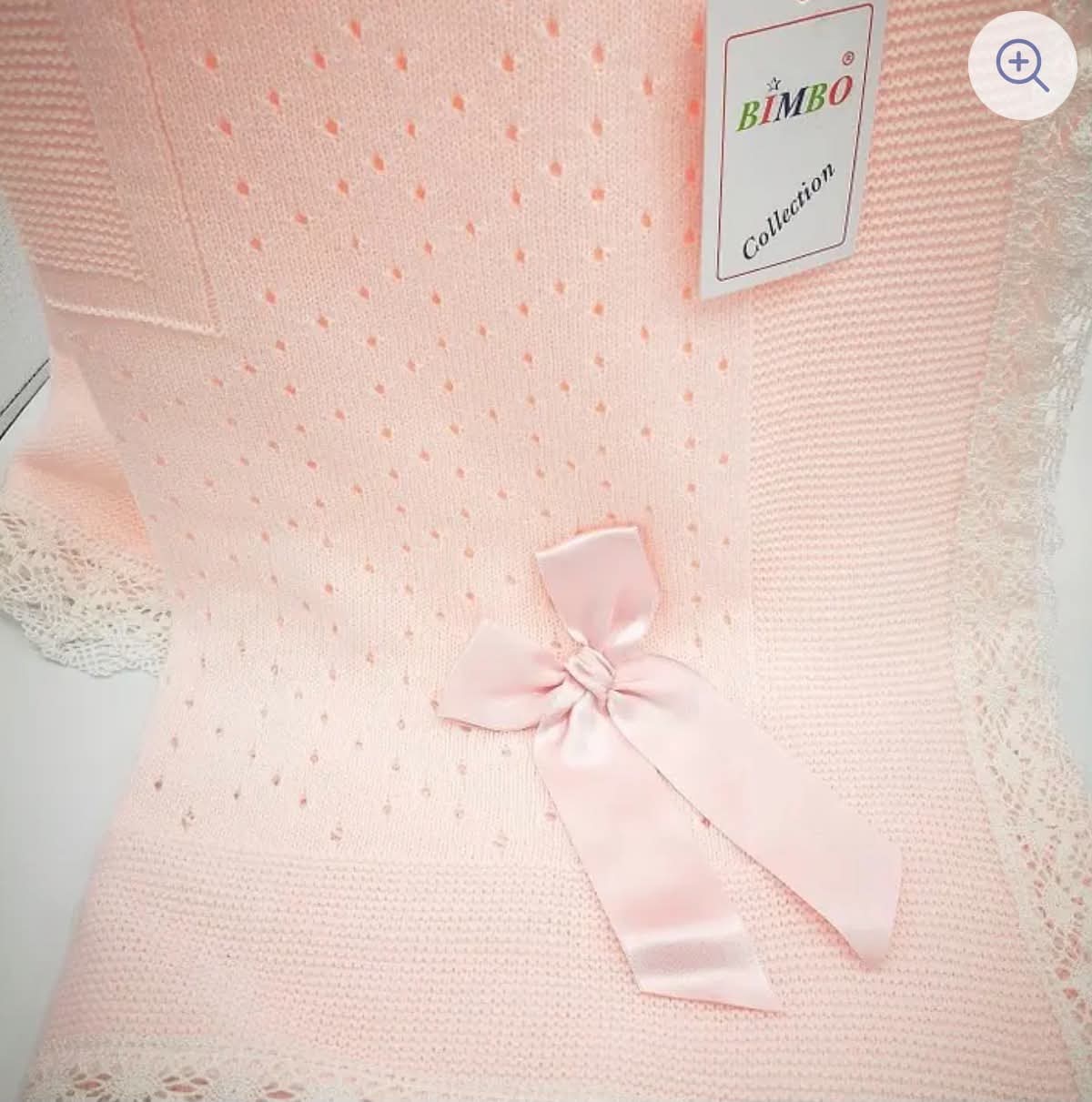 Crochet Lace and Ribbon Shawl - Pink