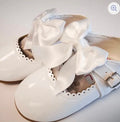 Kylie Satin Bow Shoes - White