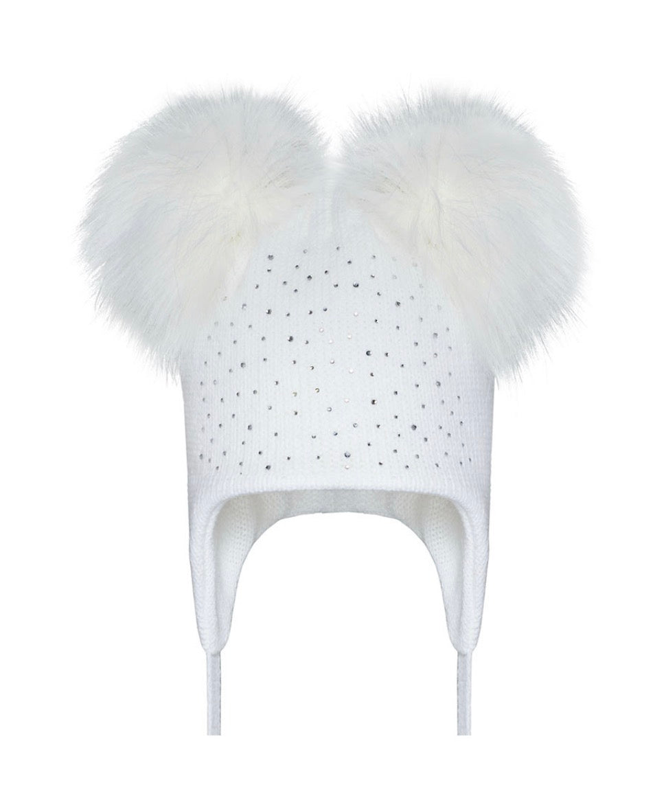 Pom Pom Envy Double Bubble White with Bling
