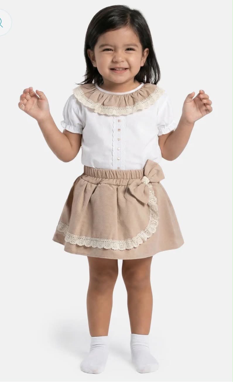 3-Piece Spanish Romper Set - Tan