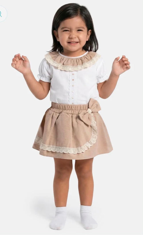 3-Piece Spanish Romper Set - Tan