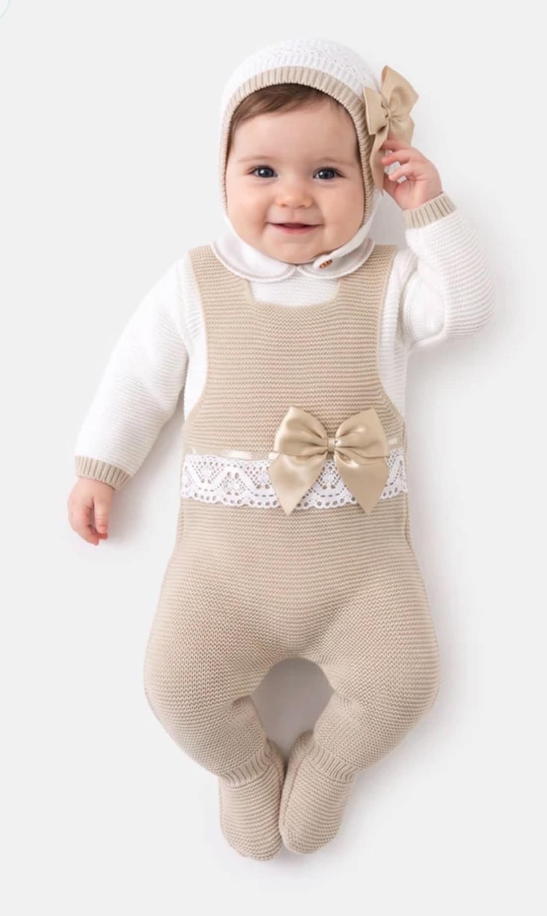 3-Piece Knitted Dungaree Set
