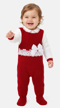 2-Piece Knitted Dungaree Set - Red