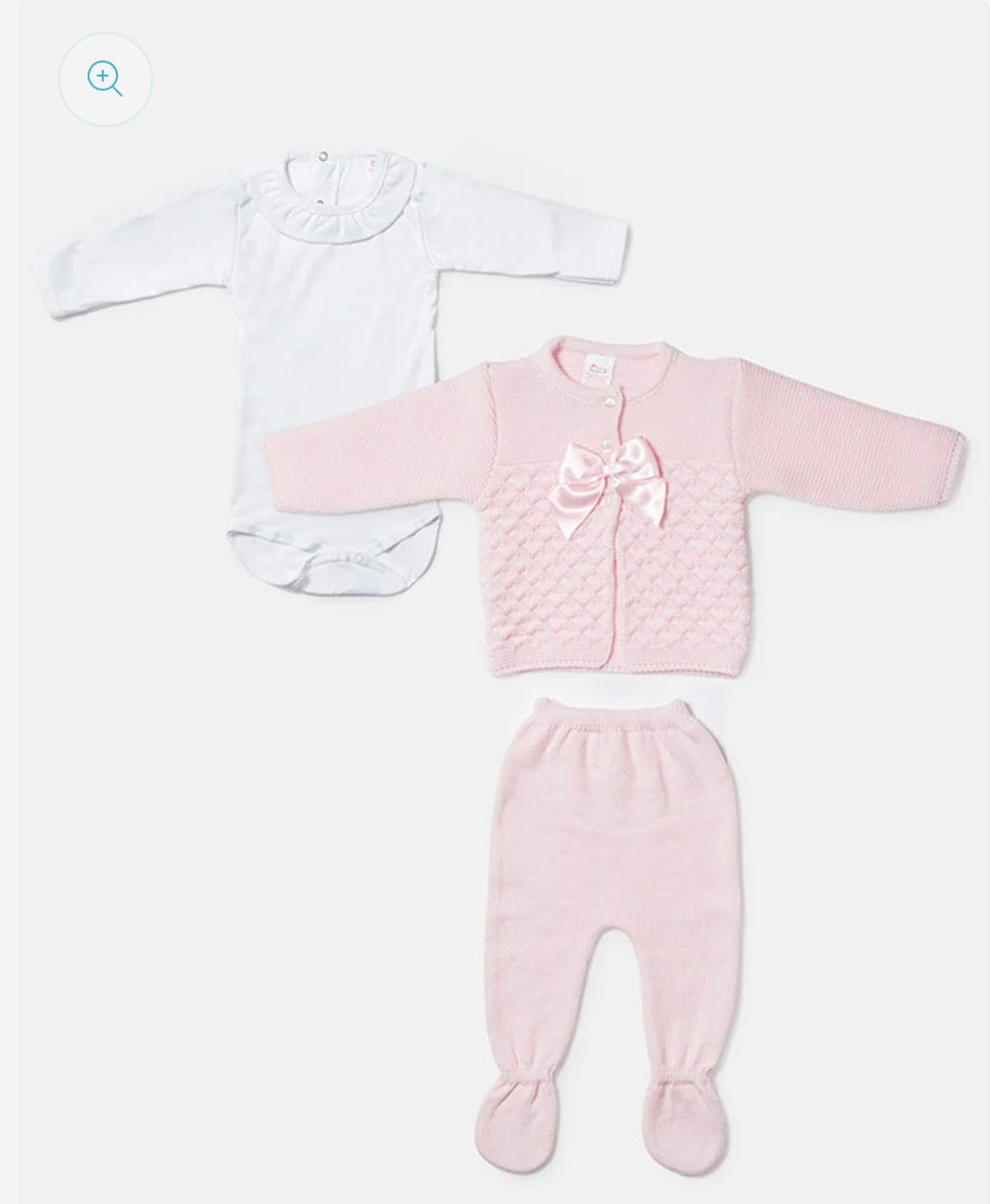 3-Piece Baby Girls Knitted Set