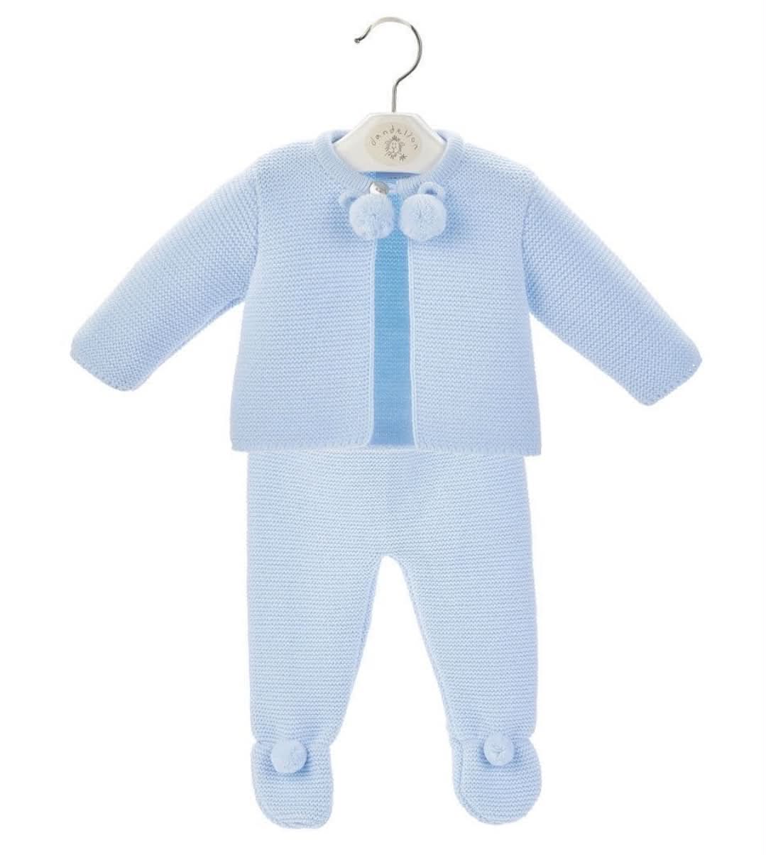 Baby Knitted 2 Piece Pom Pom Set