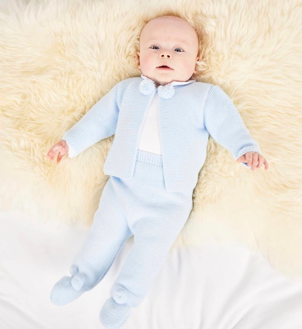 Baby Knitted 2 Piece Pom Pom Set