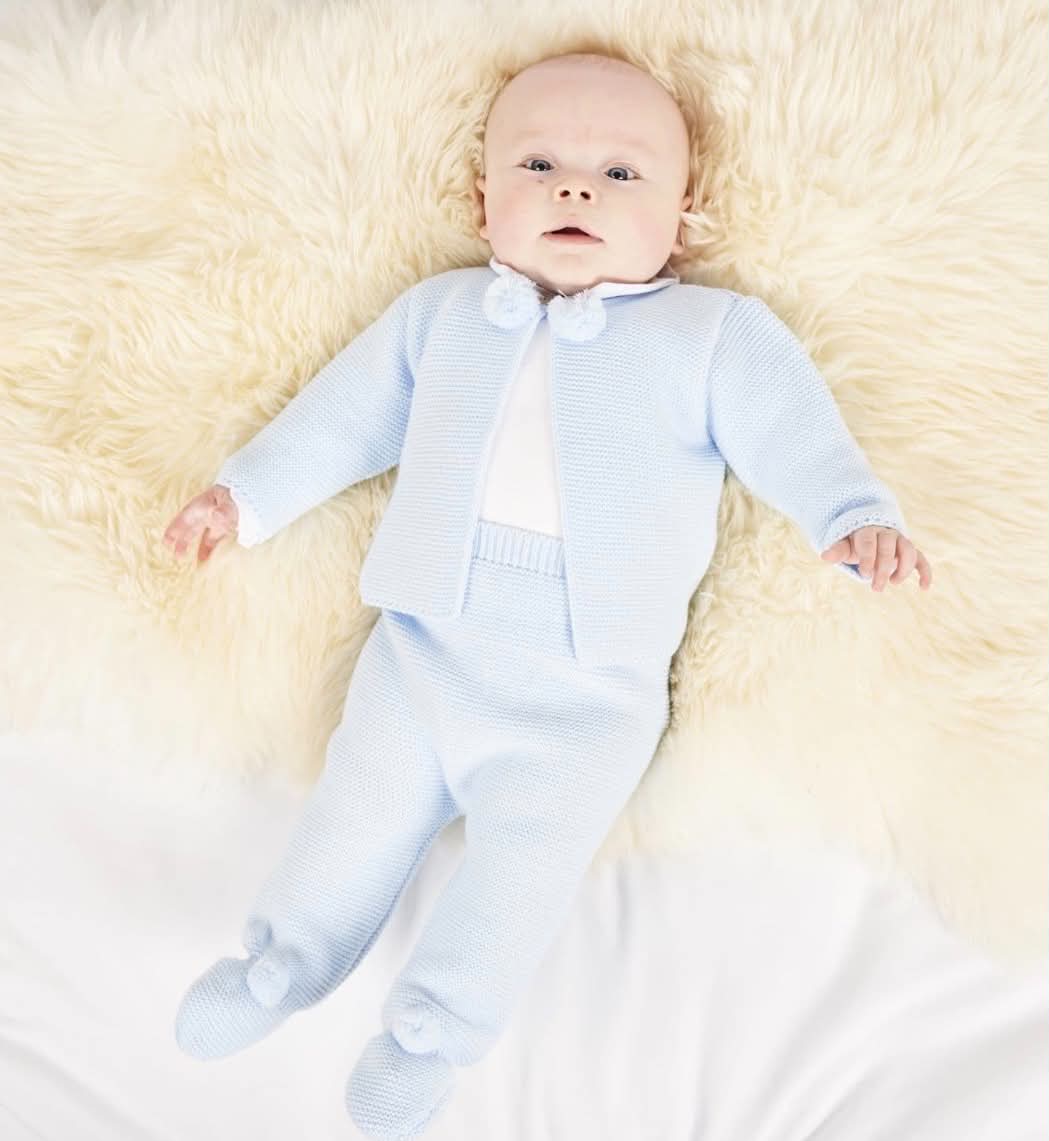 Baby Knitted 2 Piece Pom Pom Set