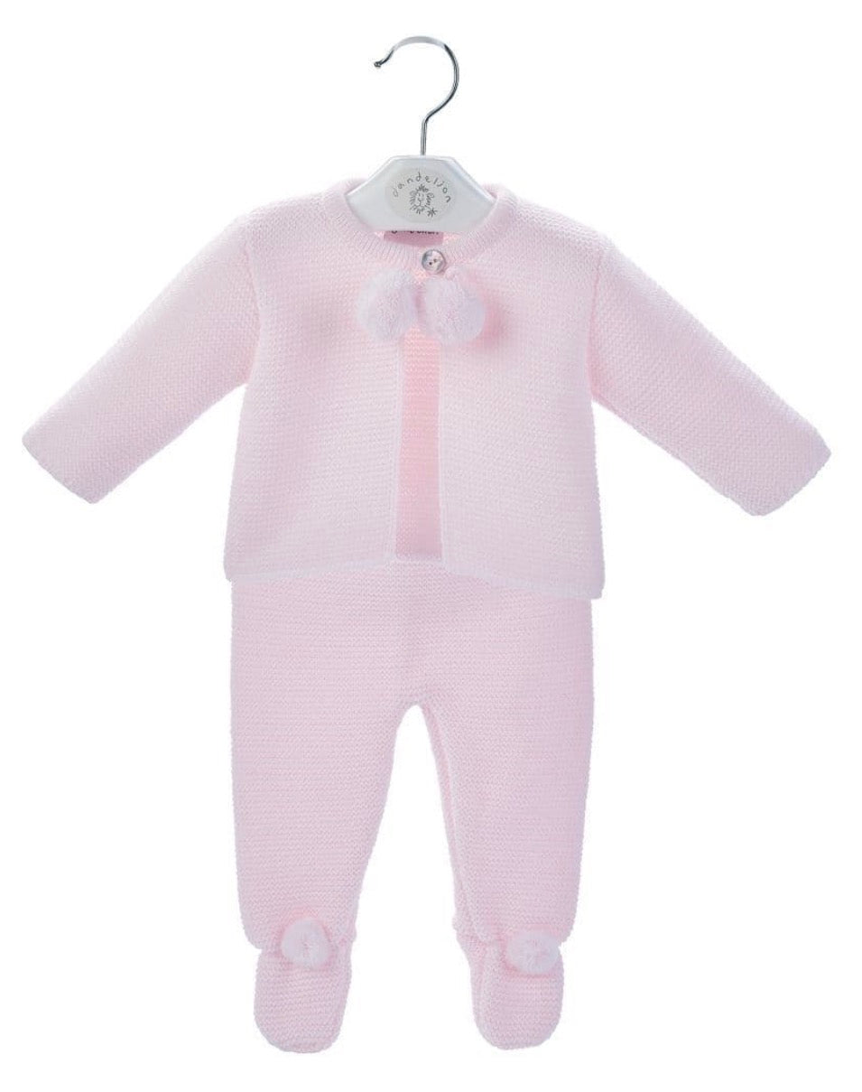 Baby Knitted 2 Piece Pom Pom Set