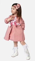 Baby Girl Classic Dress with Bow Long Sleeves
