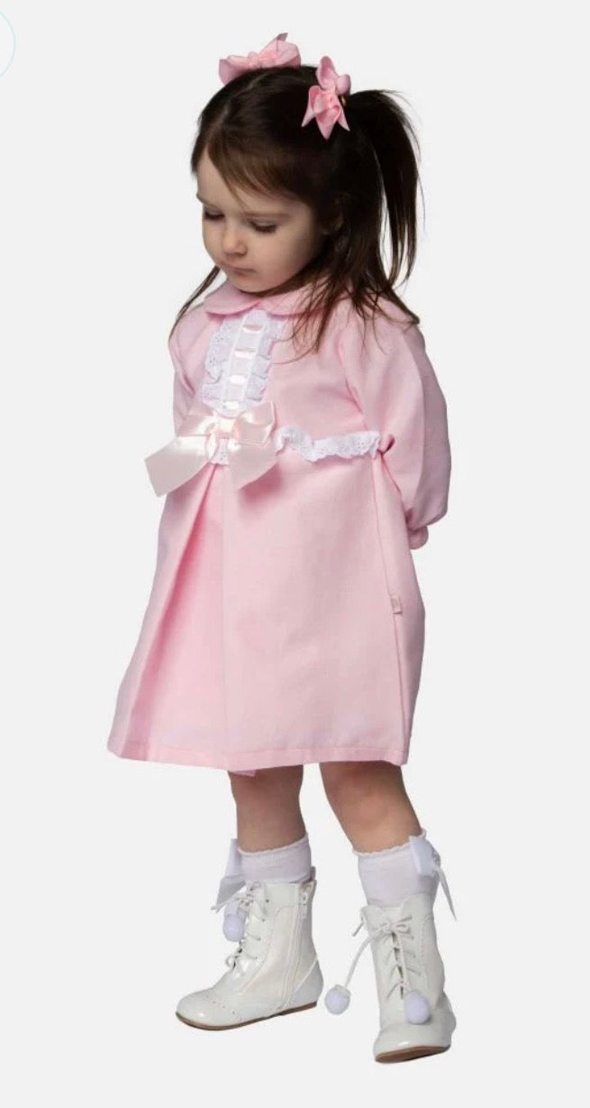 Baby Girl Classic Dress with Bow Long Sleeves