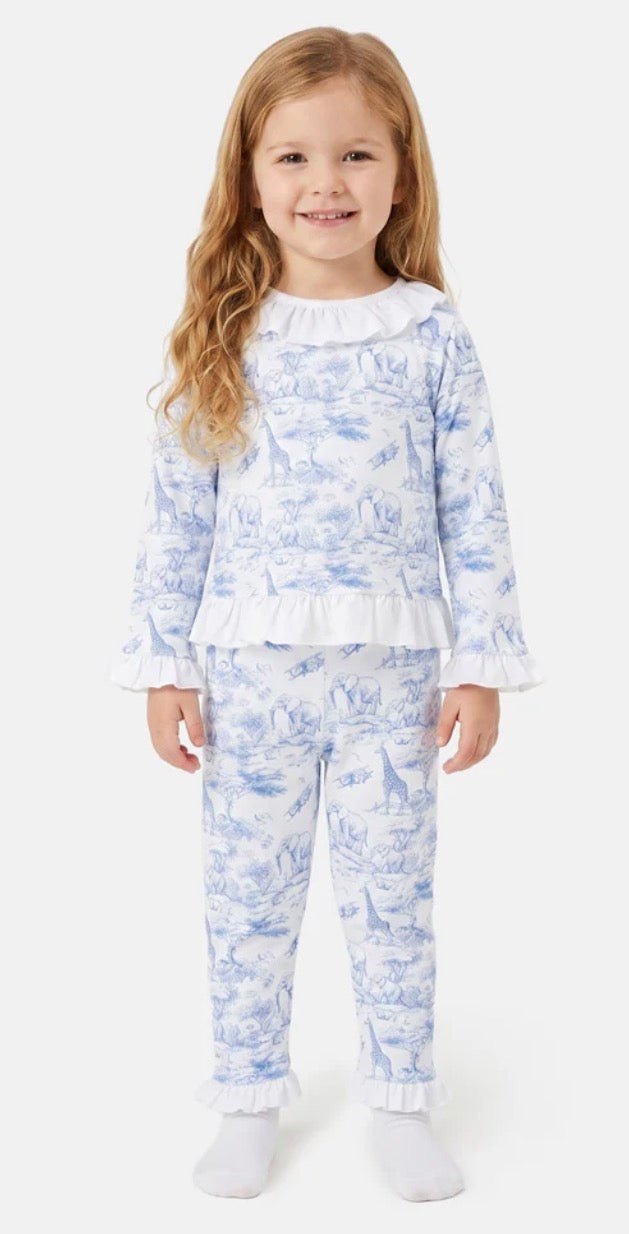 Girls Frilly Pyjamas - Safari Collection