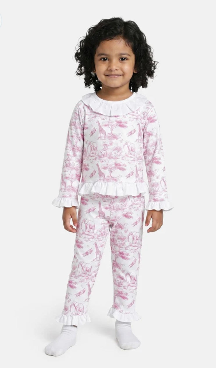 Girls Frilly Pyjamas - Safari Collection