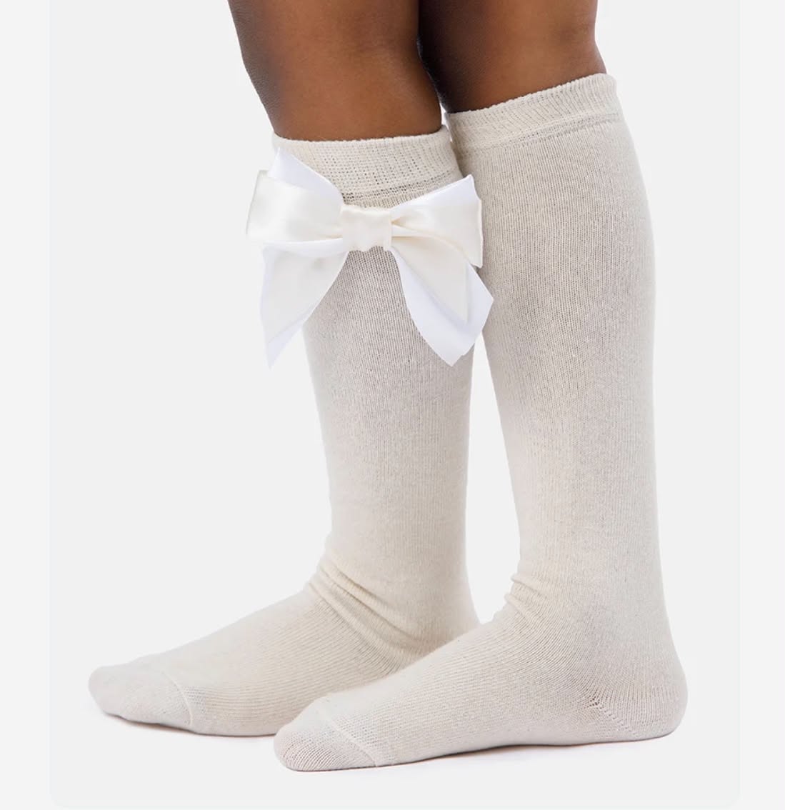 Baby Girl Knee Socks with Satin Double Bow