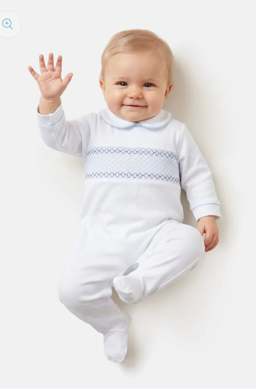 Cotton Baby Grow with Smocked Detail
